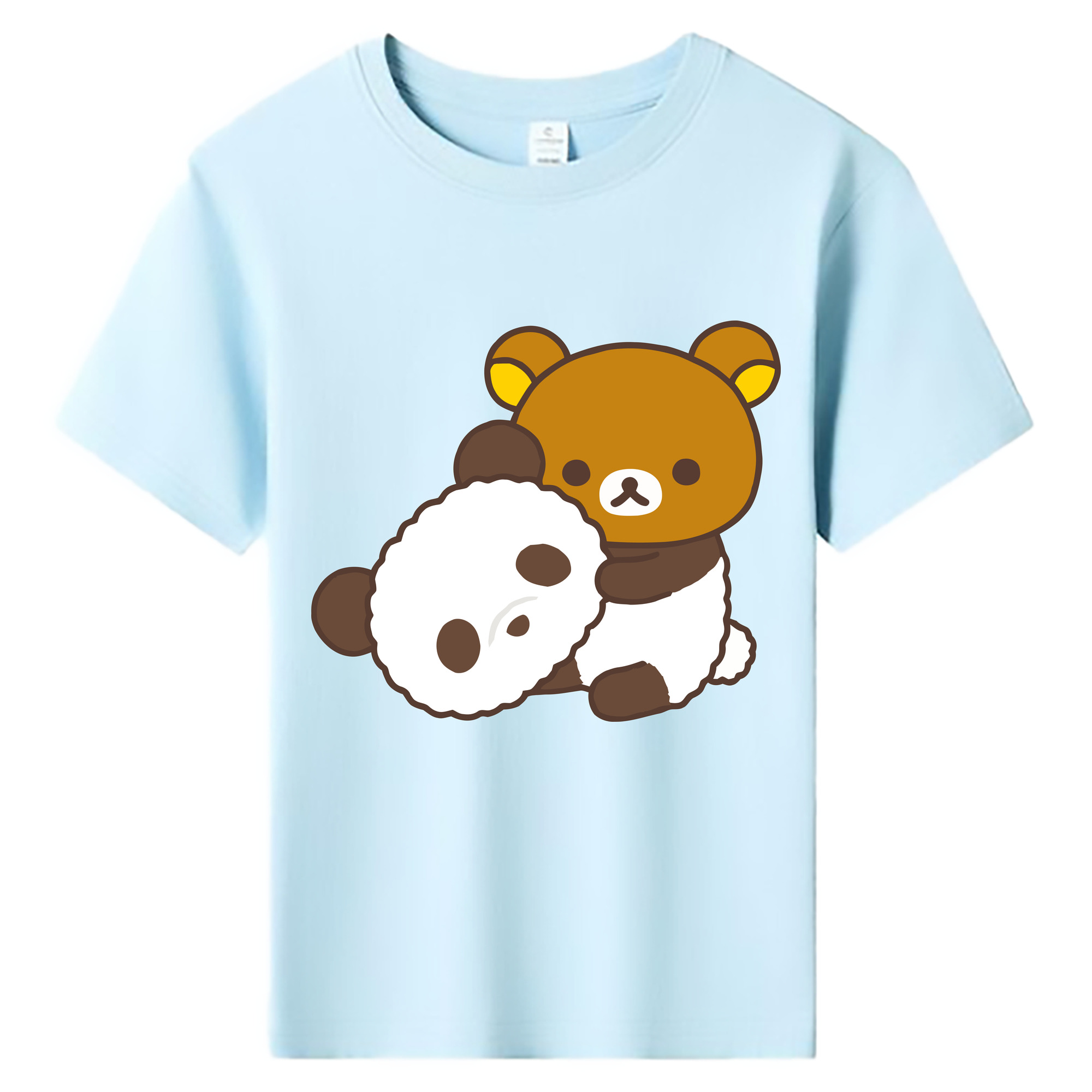 （画像用） リラックマ リラックマ キイロイトリ Rilakkuma Korilakkuma Kiiroitori 綿100％キッズTシャツ（フロントプリント）